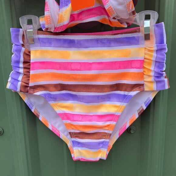 GIRLS STRIPED TANKINI Swimsuit Bathing Suit UPF 50+ 2-Pack Size 4/5 - Picture 5 of 8